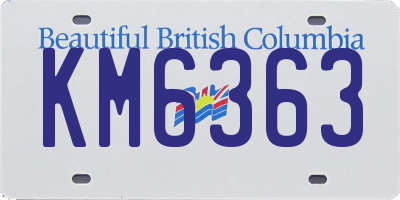 BC license plate KM6363