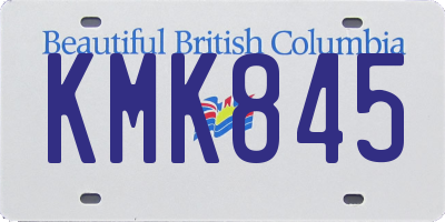 BC license plate KMK845