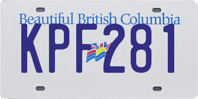 BC license plate KPF281