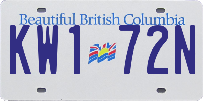 BC license plate KW172N