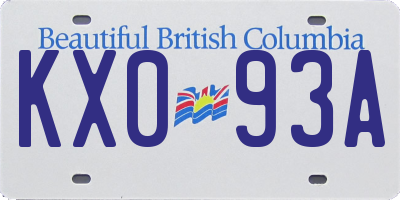 BC license plate KX093A