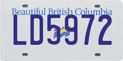 BC license plate LD5972