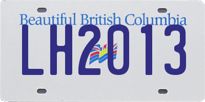 BC license plate LH2013