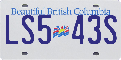BC license plate LS543S