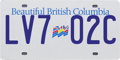 BC license plate LV702C