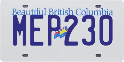 BC license plate MEP230