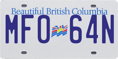 BC license plate MF064N