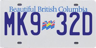 BC license plate MK932D