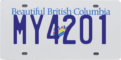 BC license plate MY4201