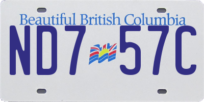 BC license plate ND757C