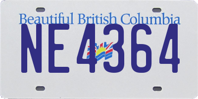 BC license plate NE4364