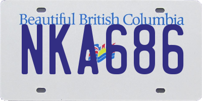 BC license plate NKA686
