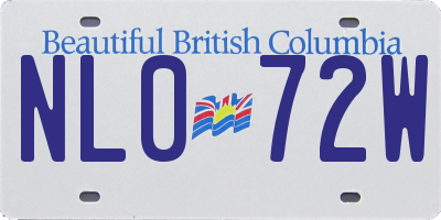 BC license plate NL072W