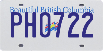 BC license plate PH0722