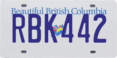 BC license plate RBK442