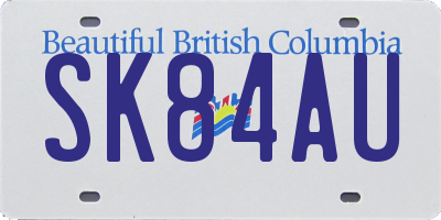 BC license plate SK84AU