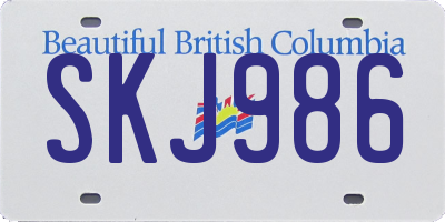 BC license plate SKJ986