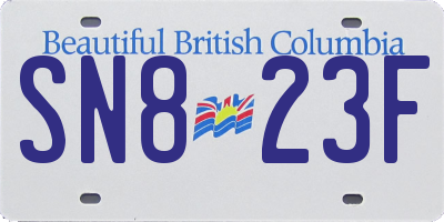 BC license plate SN823F