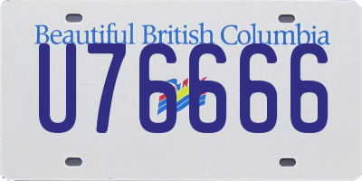 BC license plate U76666