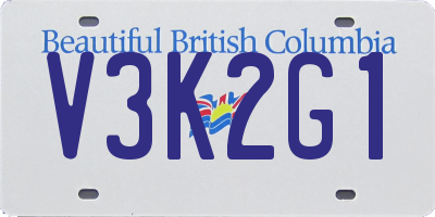 BC license plate V3K2G1