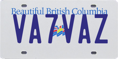 BC license plate VA7VAZ