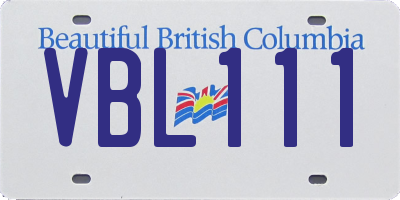 BC license plate VBL111