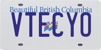 BC license plate VTECYO