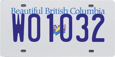 BC license plate W01032