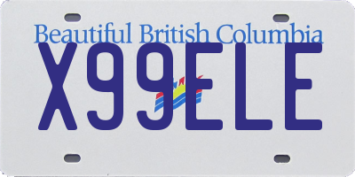 BC license plate X99ELE