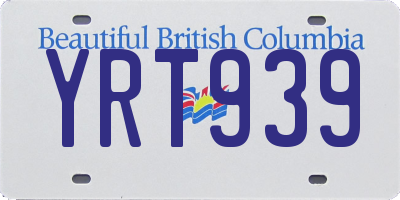BC license plate YRT939