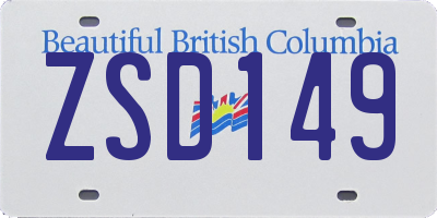 BC license plate ZSD149