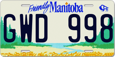 MB license plate GWD998