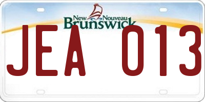 NB license plate JEA013