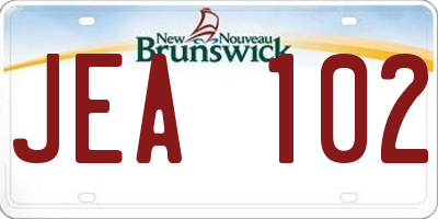 NB license plate JEA102