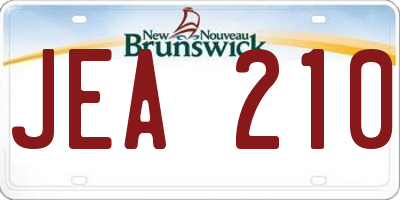 NB license plate JEA210