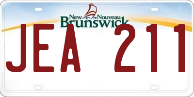 NB license plate JEA211