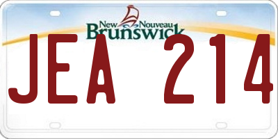 NB license plate JEA214