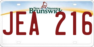 NB license plate JEA216