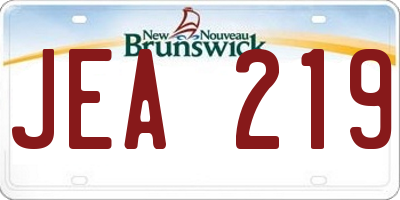 NB license plate JEA219