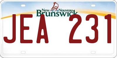 NB license plate JEA231