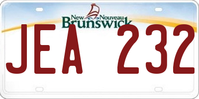 NB license plate JEA232
