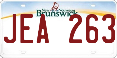 NB license plate JEA263