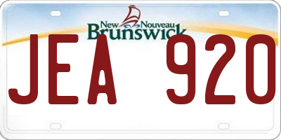 NB license plate JEA920