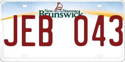 NB license plate JEB043