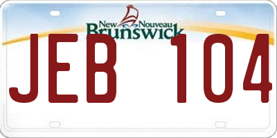 NB license plate JEB104
