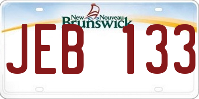 NB license plate JEB133