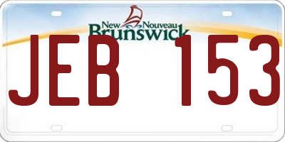NB license plate JEB153
