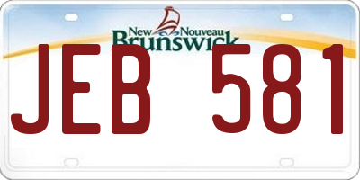 NB license plate JEB581