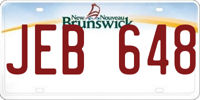 NB license plate JEB648