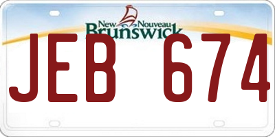 NB license plate JEB674